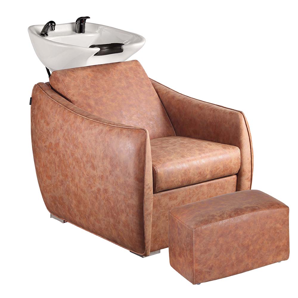 1160 Hazel Tan Shampoo Basin with Ottoman