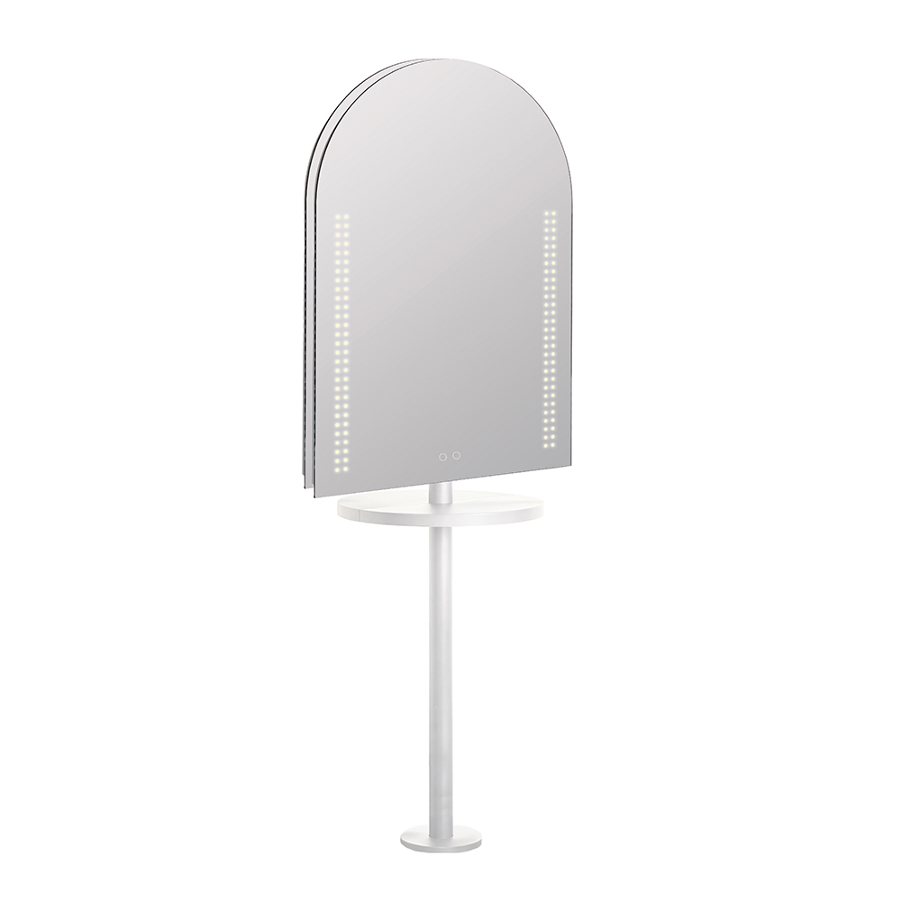 Arch LED Mirror with Pole Joiner II White