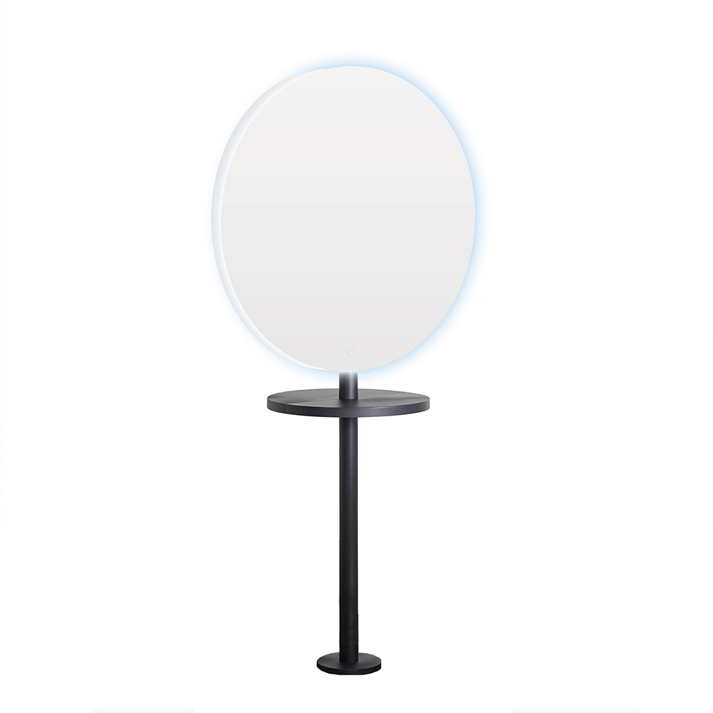 Circa LED Mirror with Pole Joiner II Black