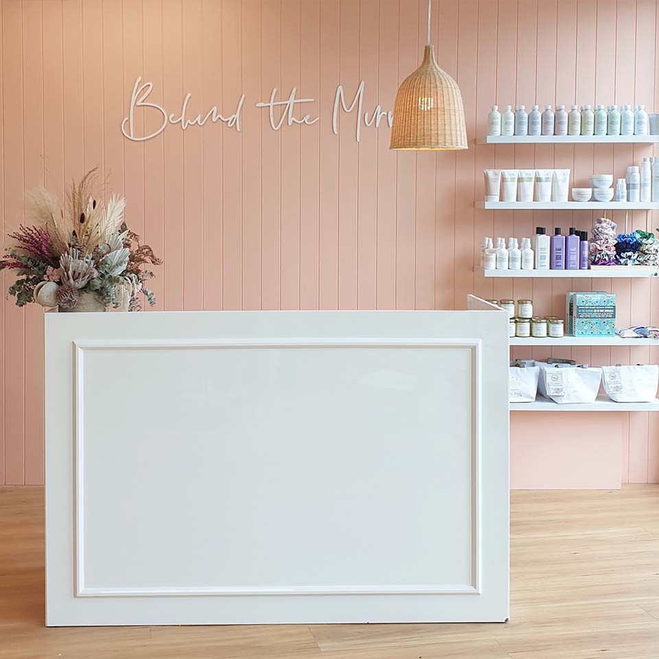 Taylor White Reception Desk Feature